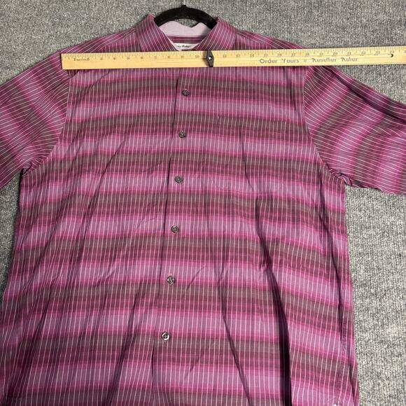 Tommy Bahama Shirt Mens Medium Silk Blend Button Up Long Sleeve Striped Casual - Picture 15 of 16